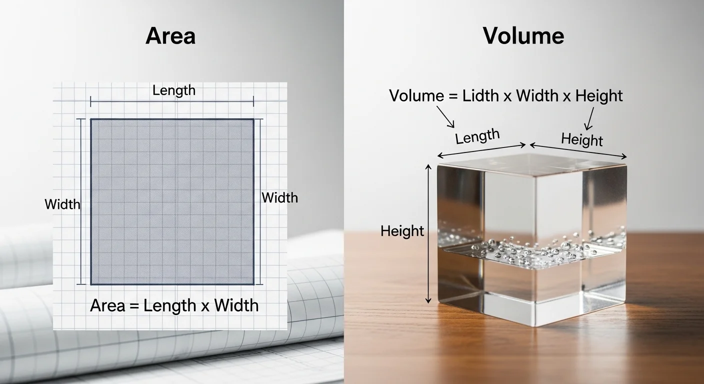 Difference Between Area and Volume
