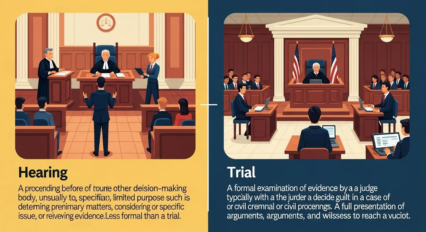 Hearing vs Trial