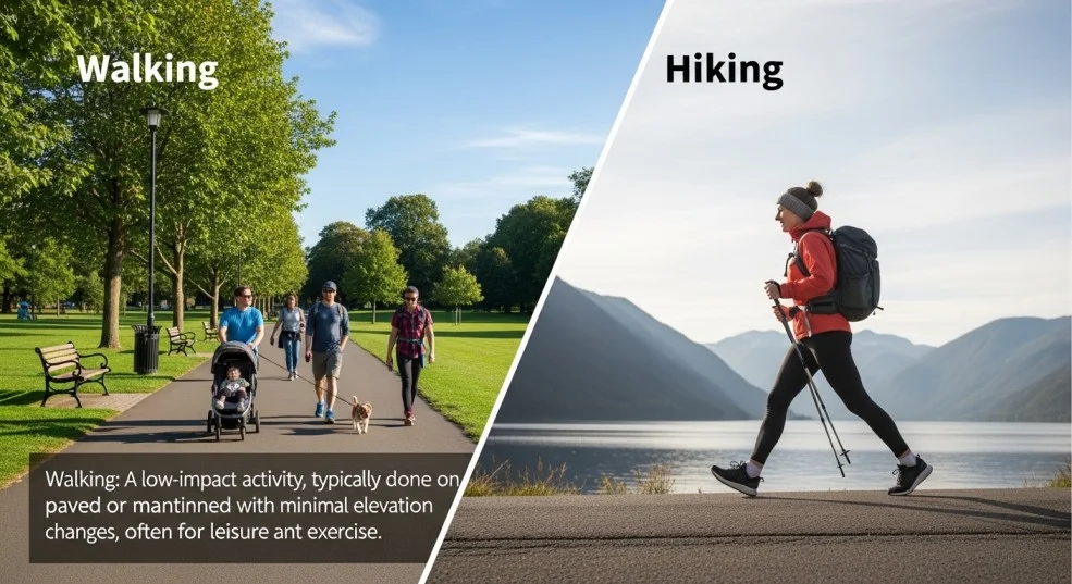 Difference Between Hiking and Walking