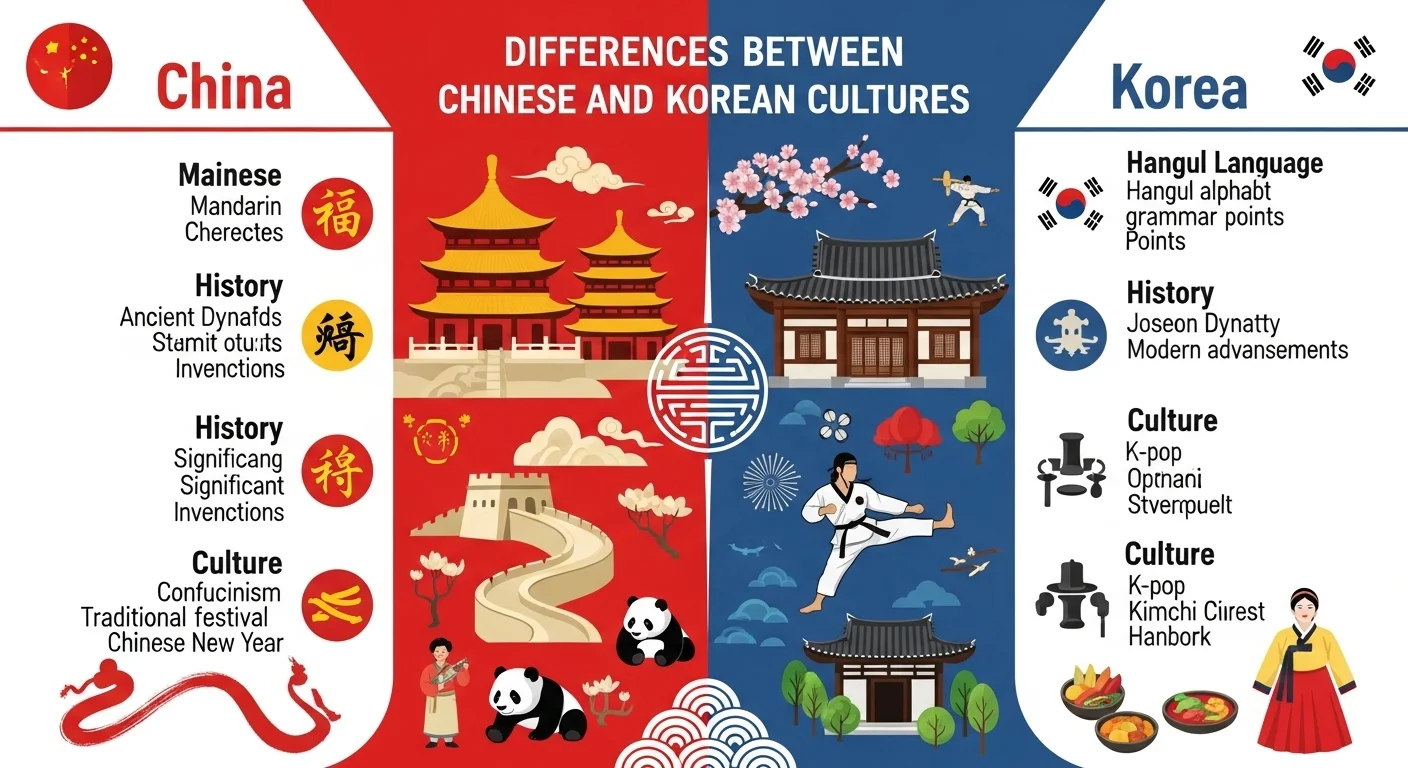 Differences Between Chinese and Korean