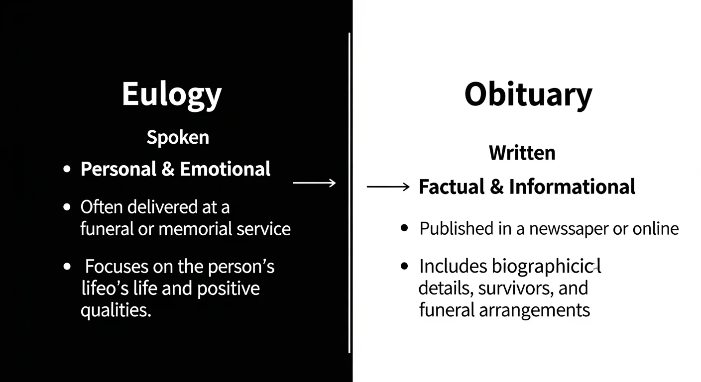 Differences Between Eulogy and Obituary