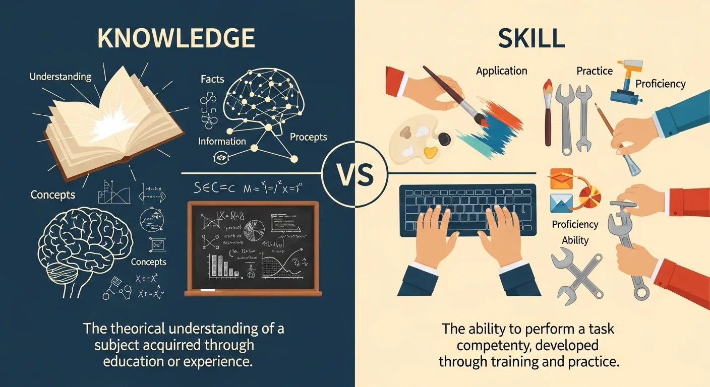 10 Differences  Between Knowledge and skill