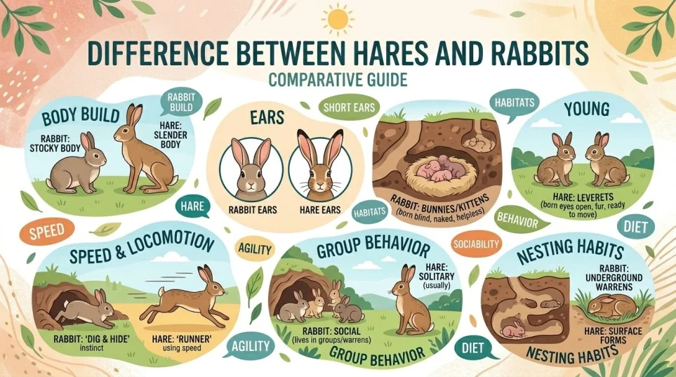 Difference Between Hares and Rabbits