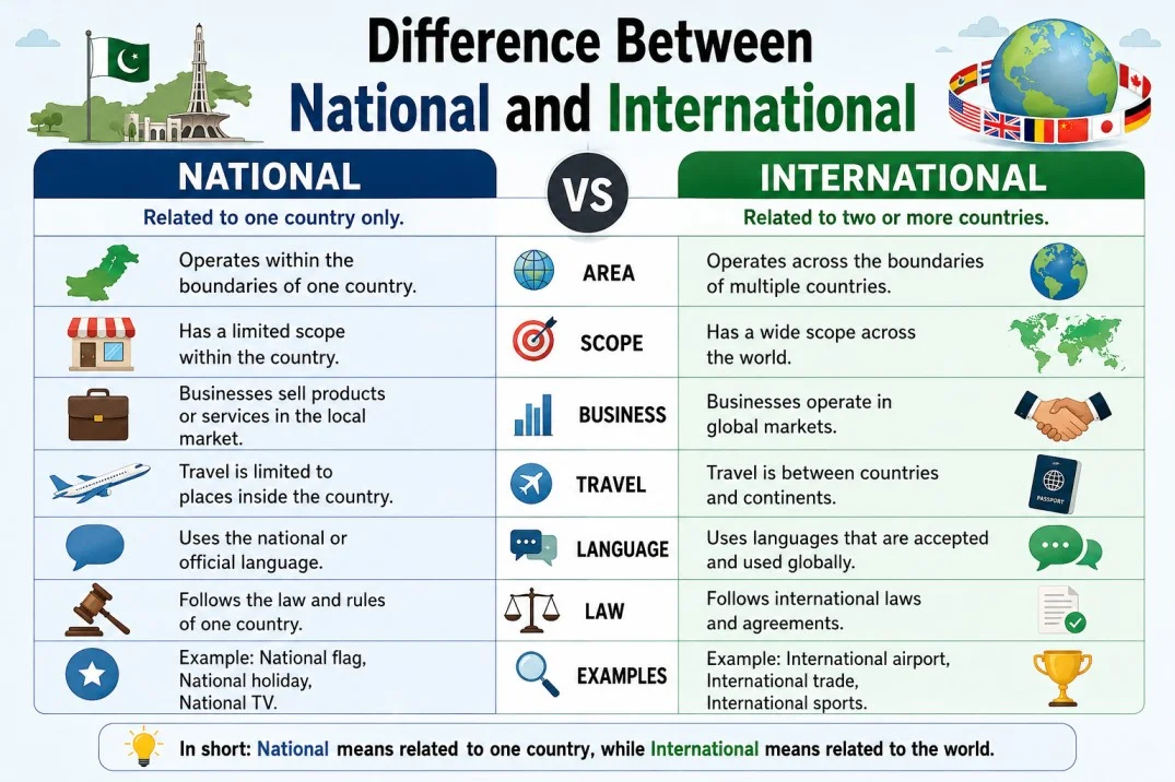 Difference Between National and International