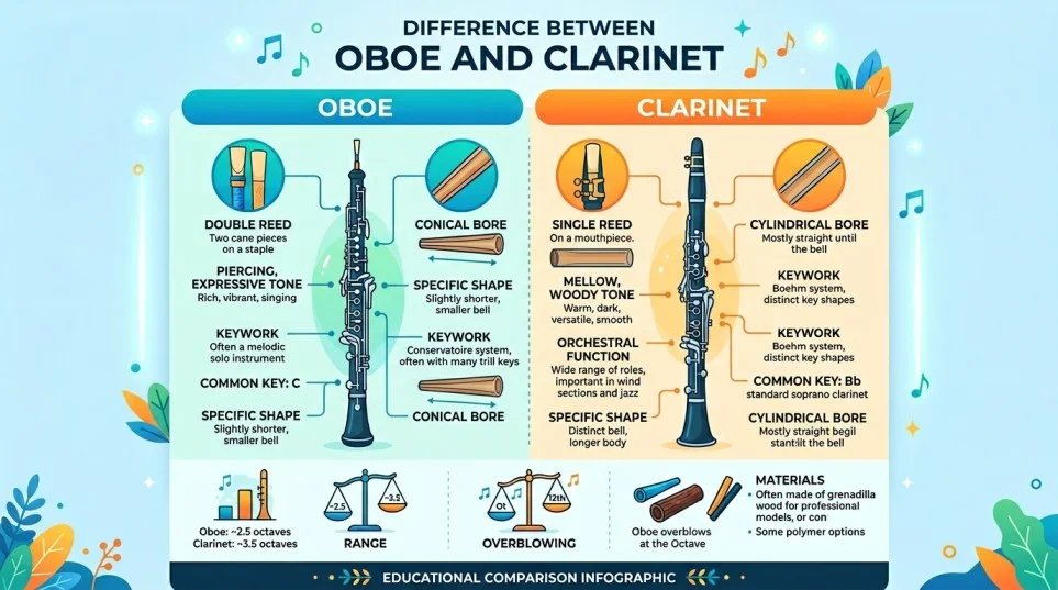 Difference Between Oboe and Clarinet