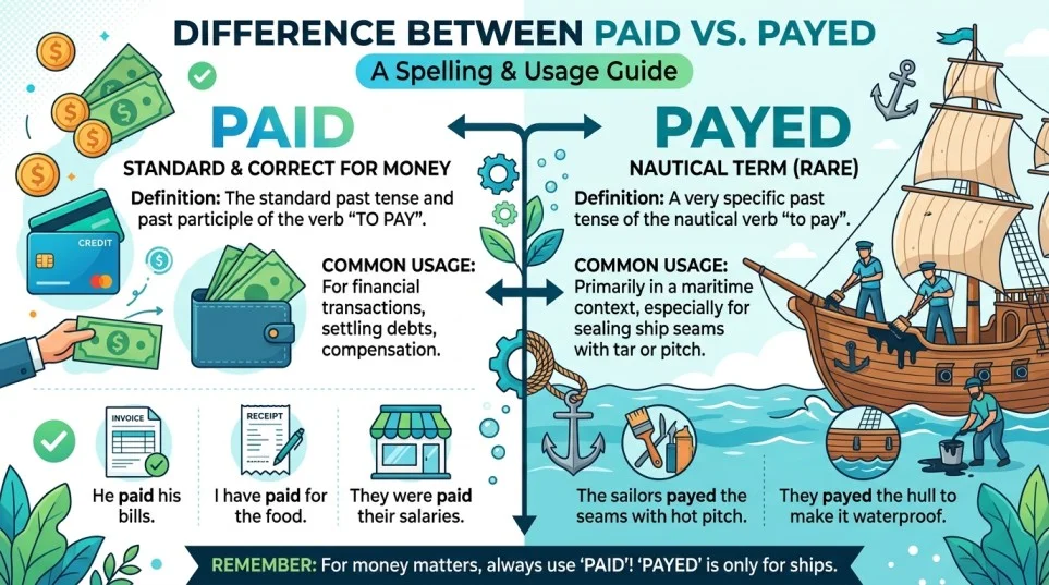 Difference Between Payed and Paid