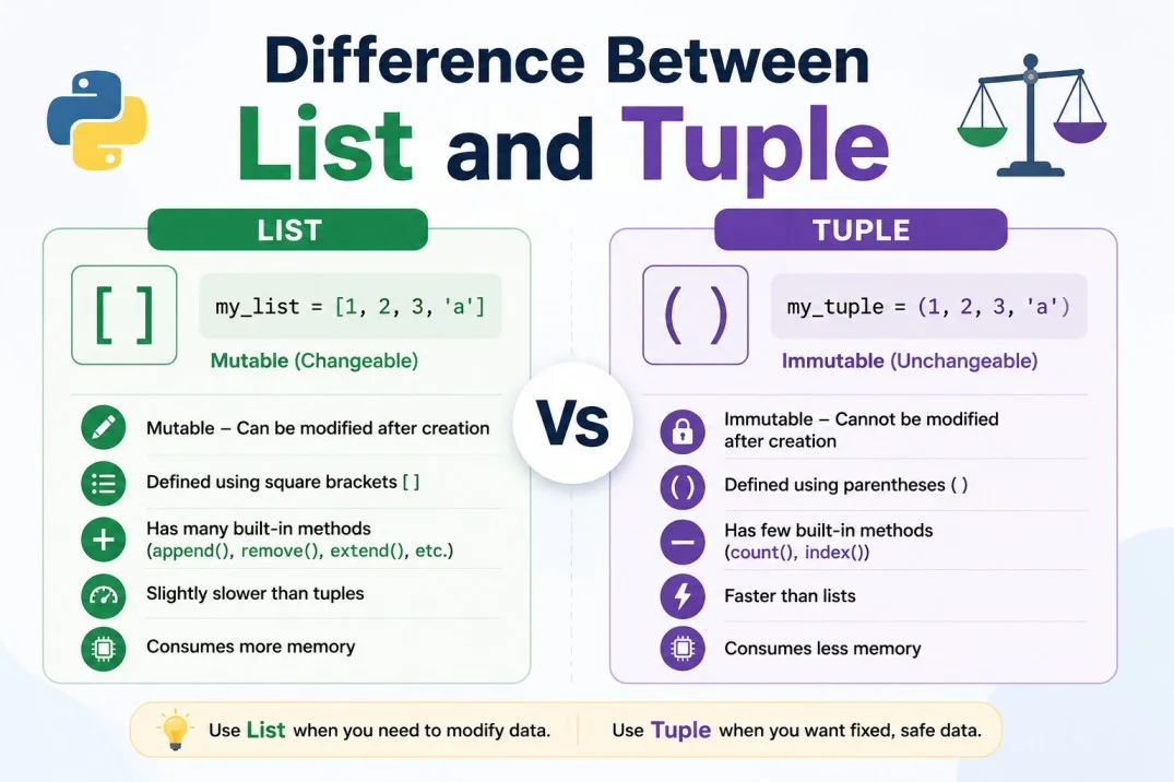Difference Between List and Tuple