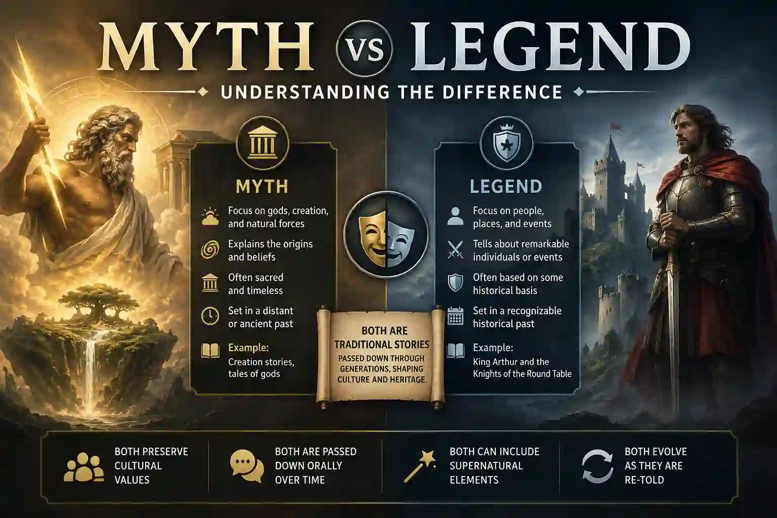 Difference Between Myth and Legend