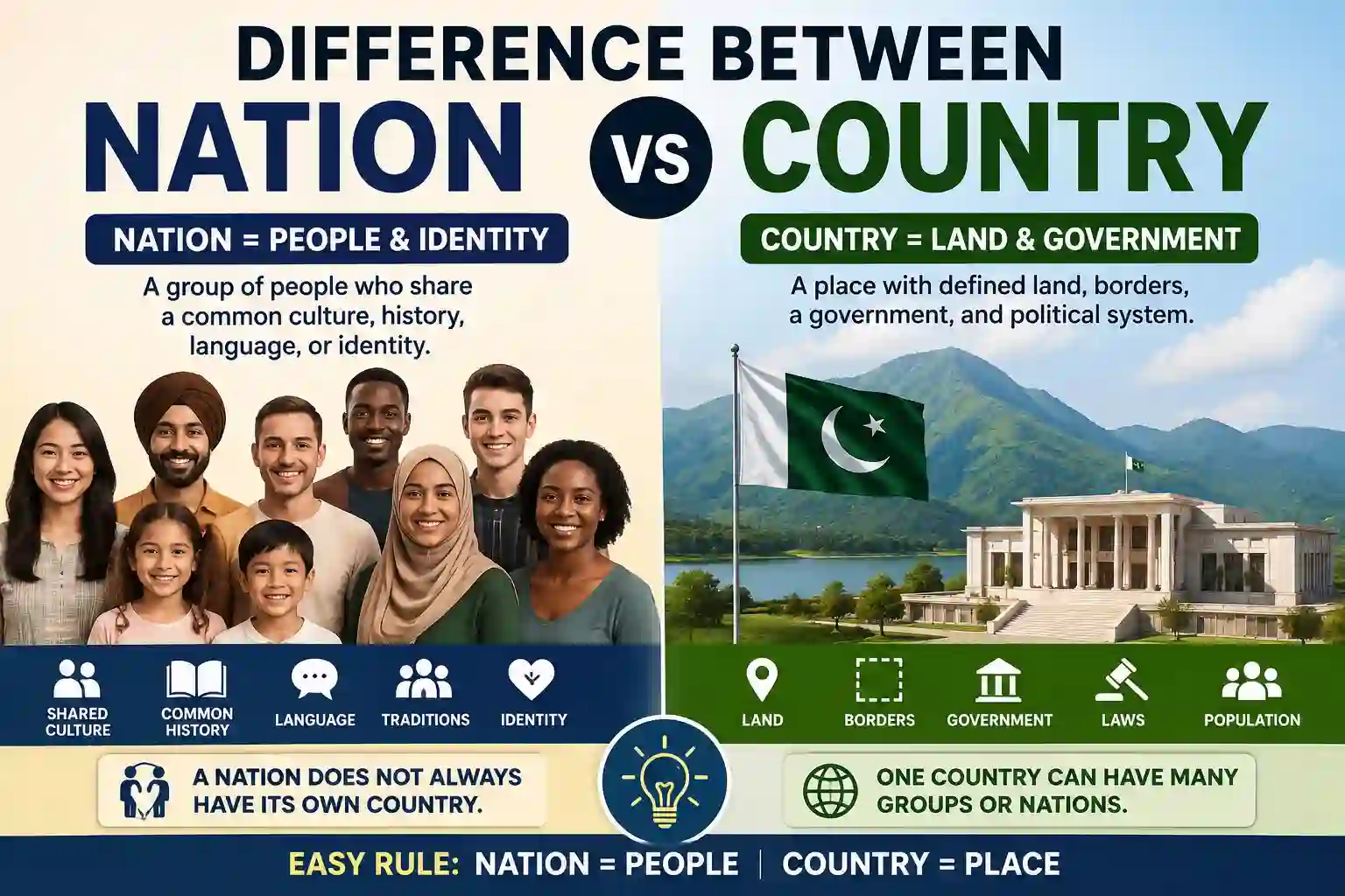 Difference Between Nation and Country