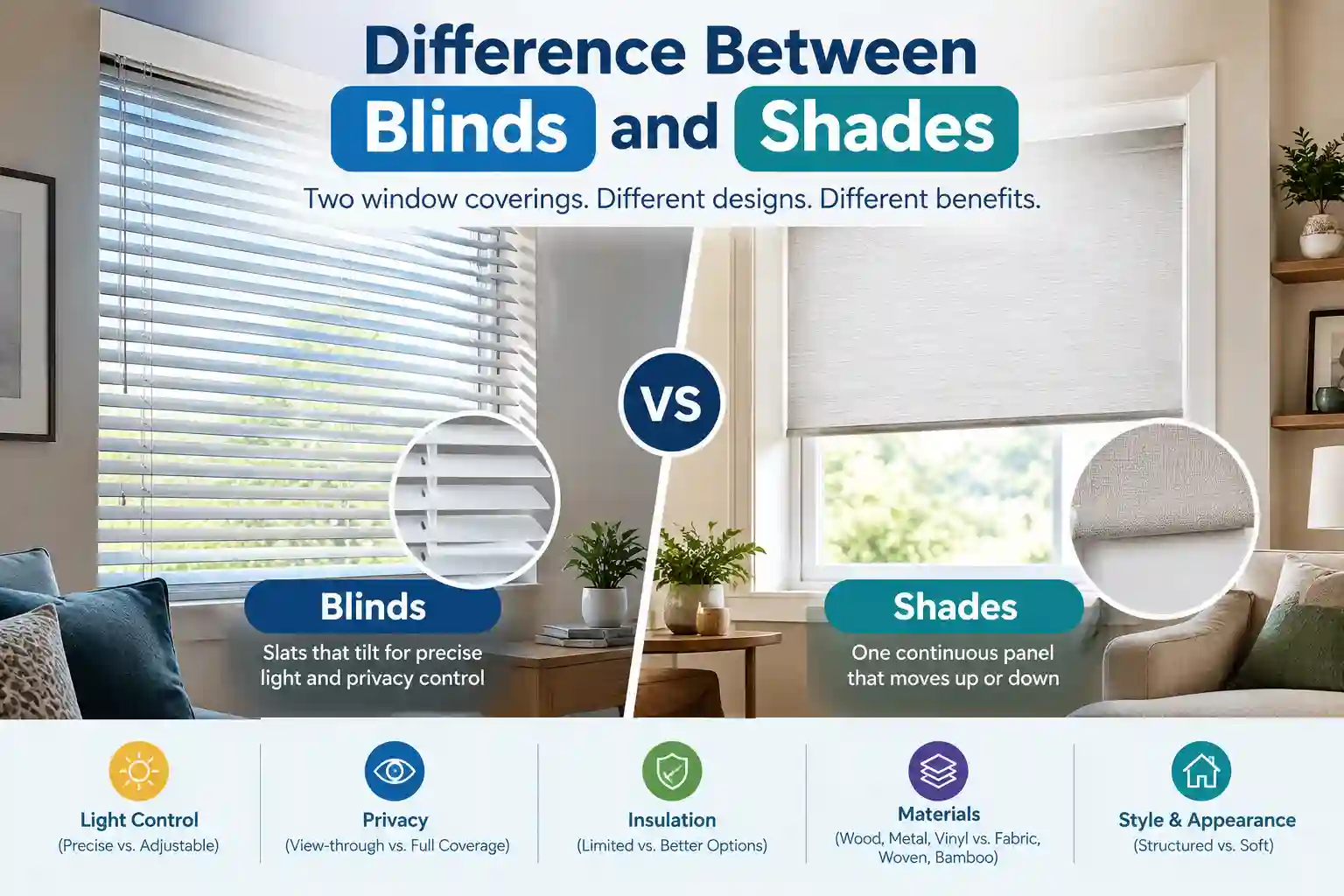 Difference Between Blinds and Shades
