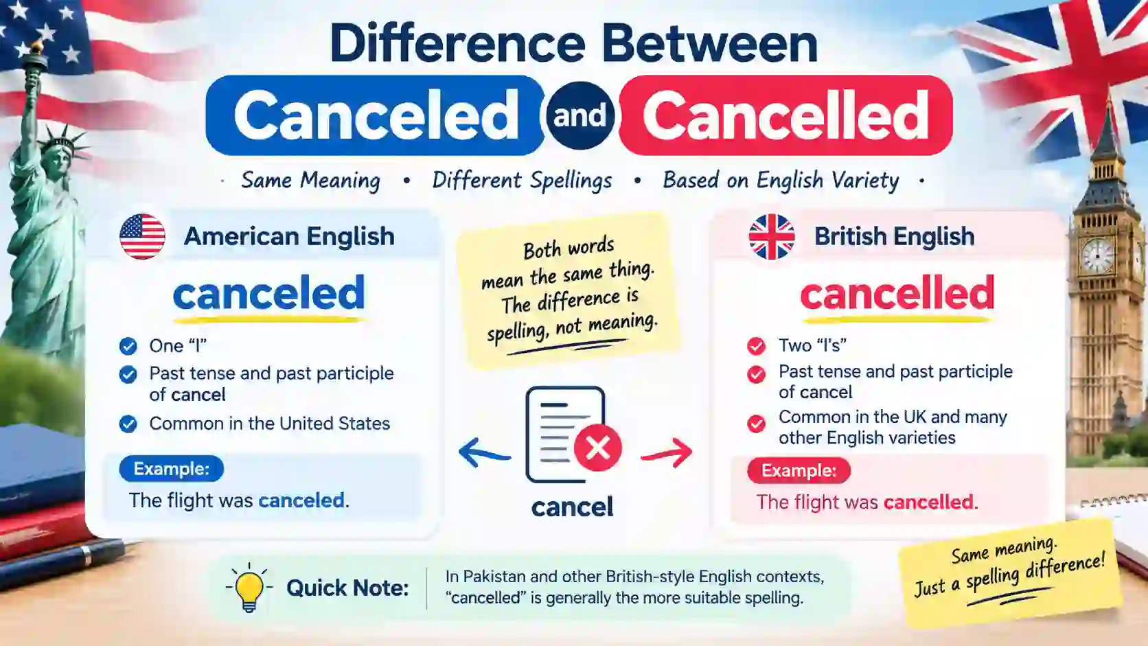 Difference Between Canceled and Cancelled