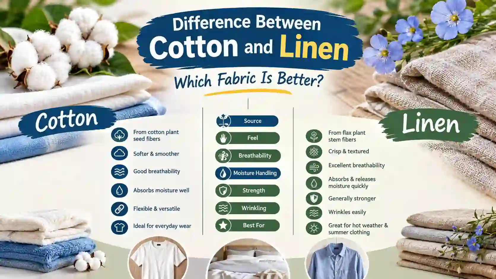 Difference Between Cotton and Linen
