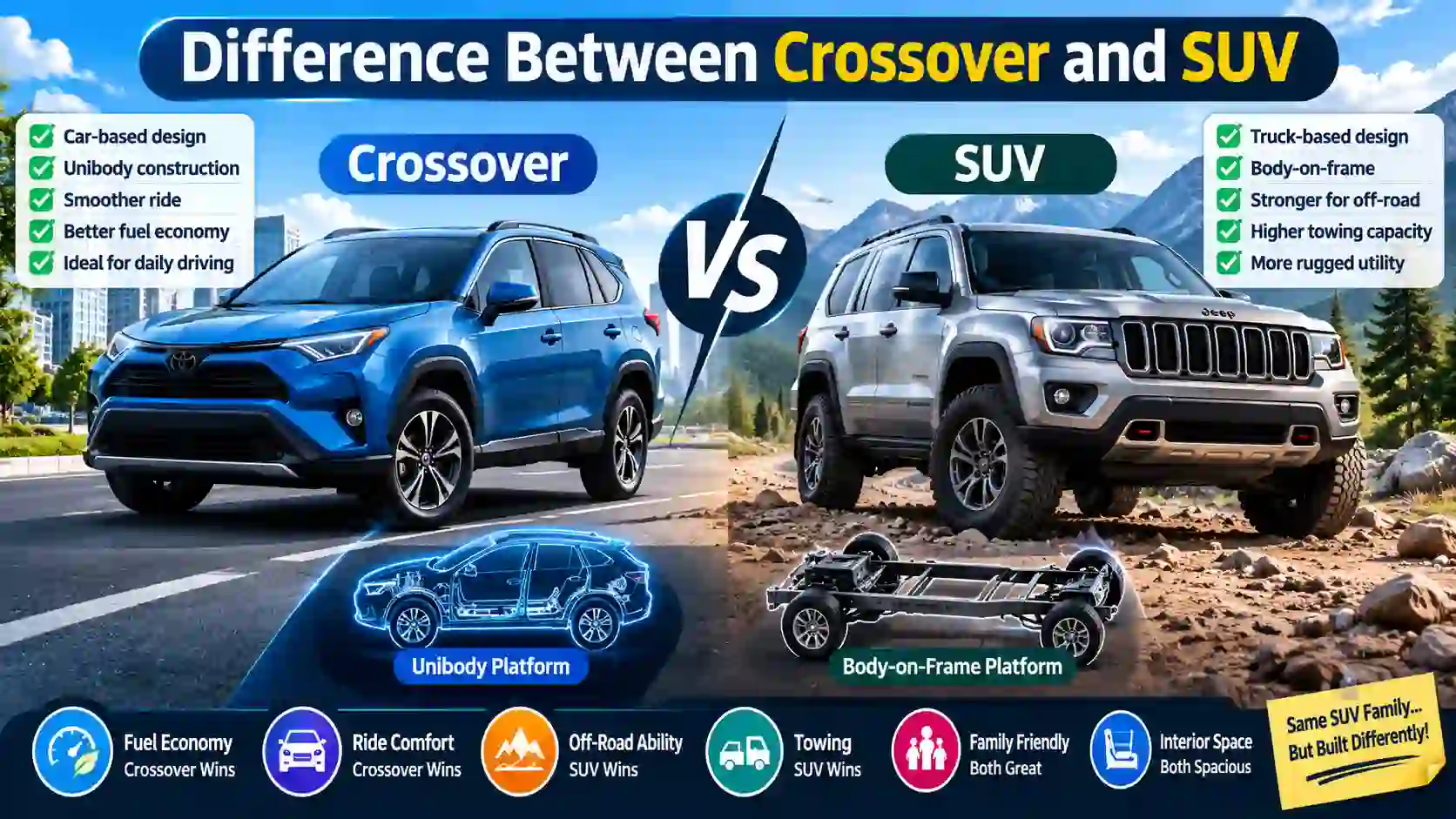 Difference Between Crossover and SUV