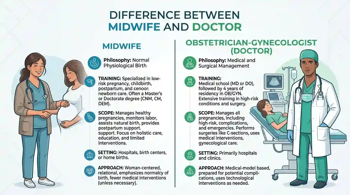 Difference Between Midwife and Doctor