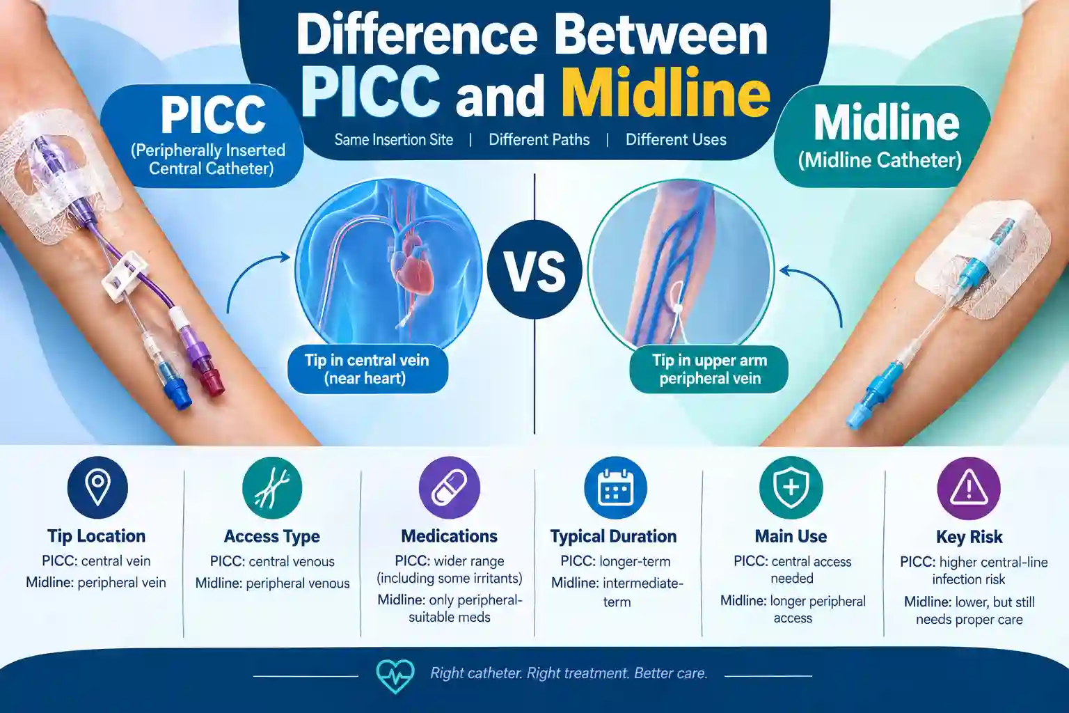 Difference Between PICC and Midline