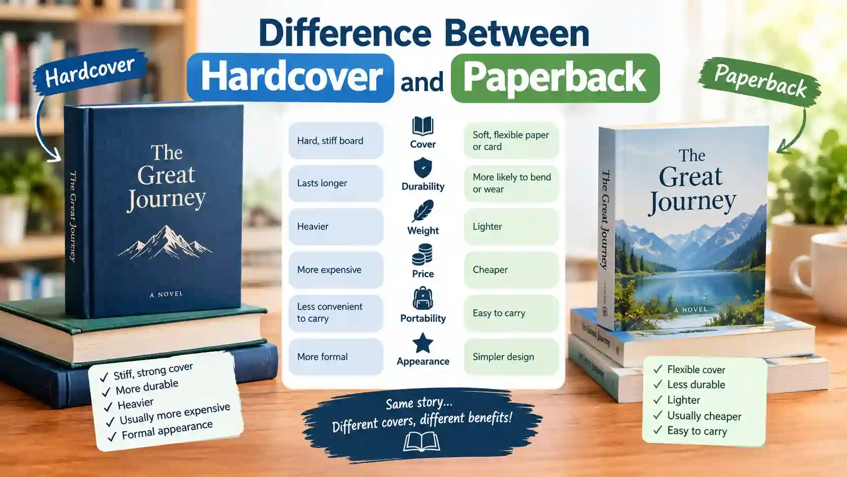 Difference Between Hardcover and Paperback